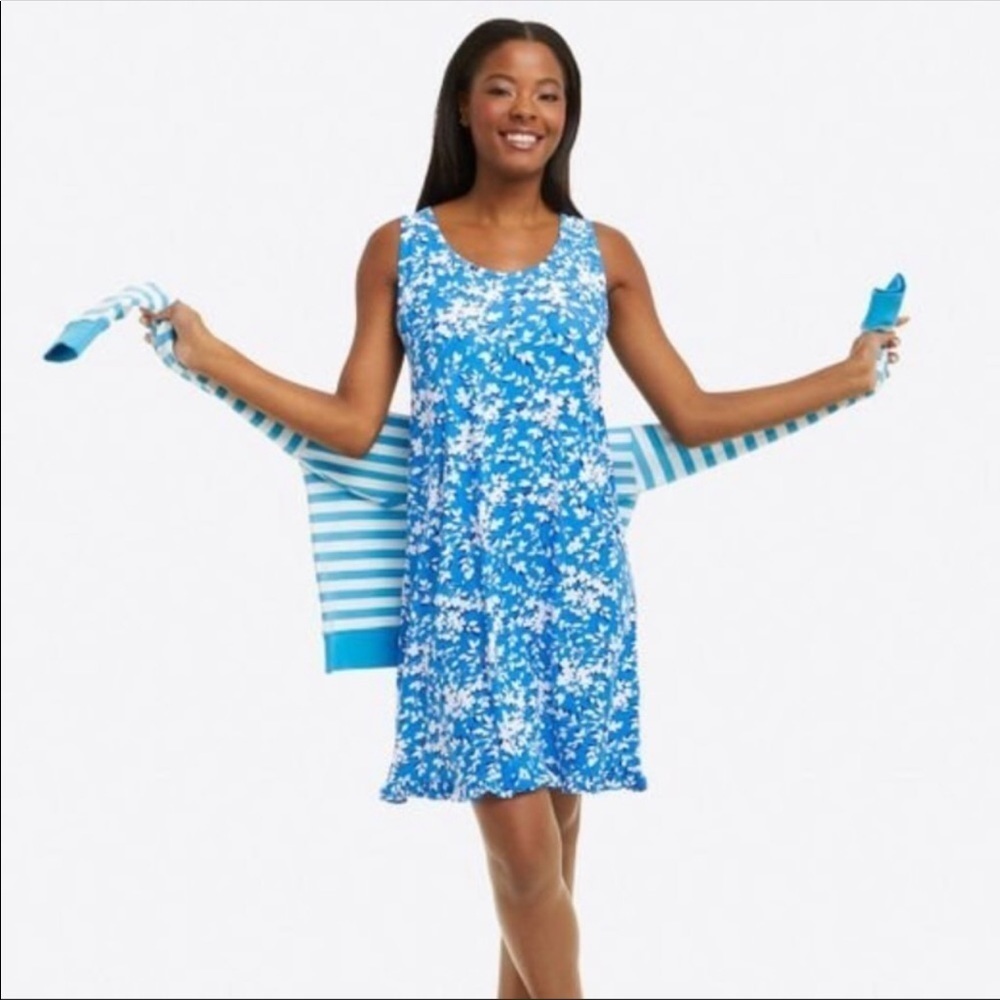 NWT Draper James Blue Bell Ruffle Nightie Pajamas